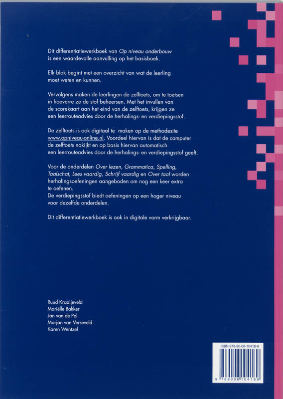 Achterkant van Differtiatieboek Modulair