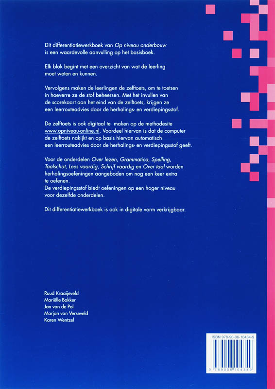 Achterkant van Differtiatieboek Modulair