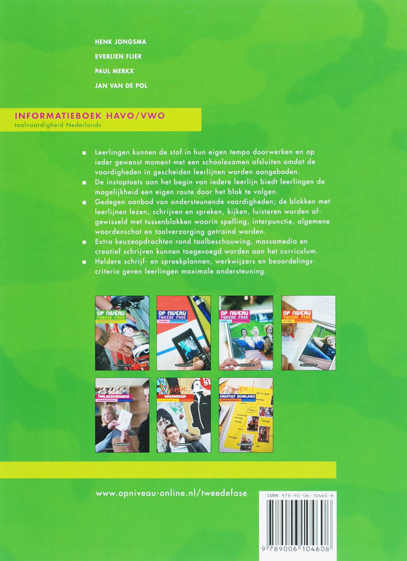 Achterkant van informatieboek