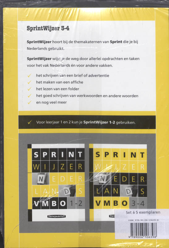 Achterkant van Vmbo Sprintwijzer 3-4 (set 5 ex)