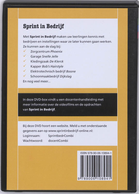 Achterkant van Vmbo z&w econ/techn