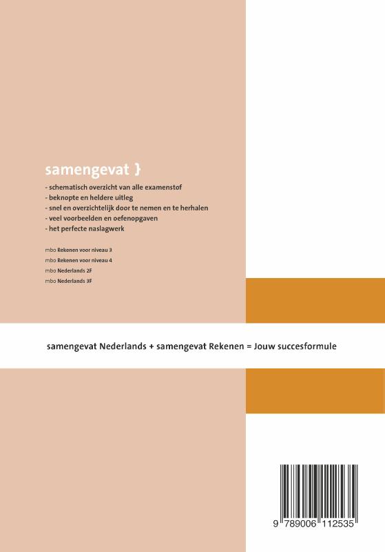 Achterkant van mbo Rekenen voor niveau 4