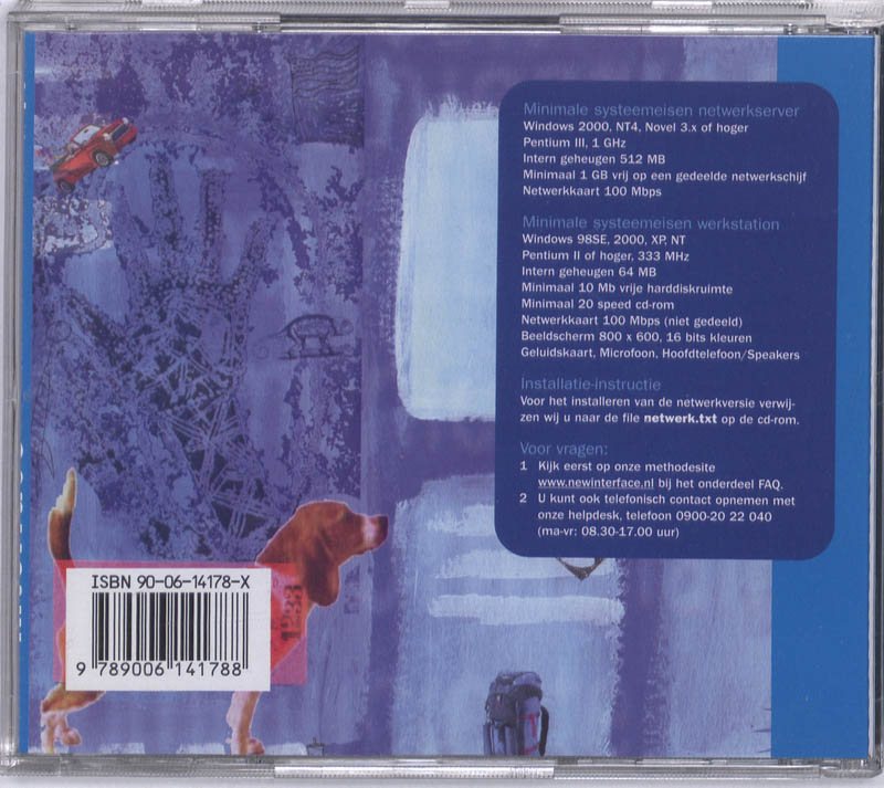 Achterkant van Multimedia CD-ROM voor het netwerk blue label
