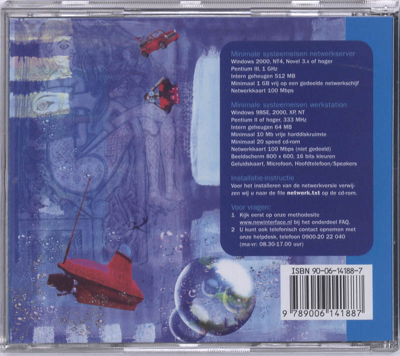 Achterkant van Multimedia CD-ROM voor het netwerk blue label