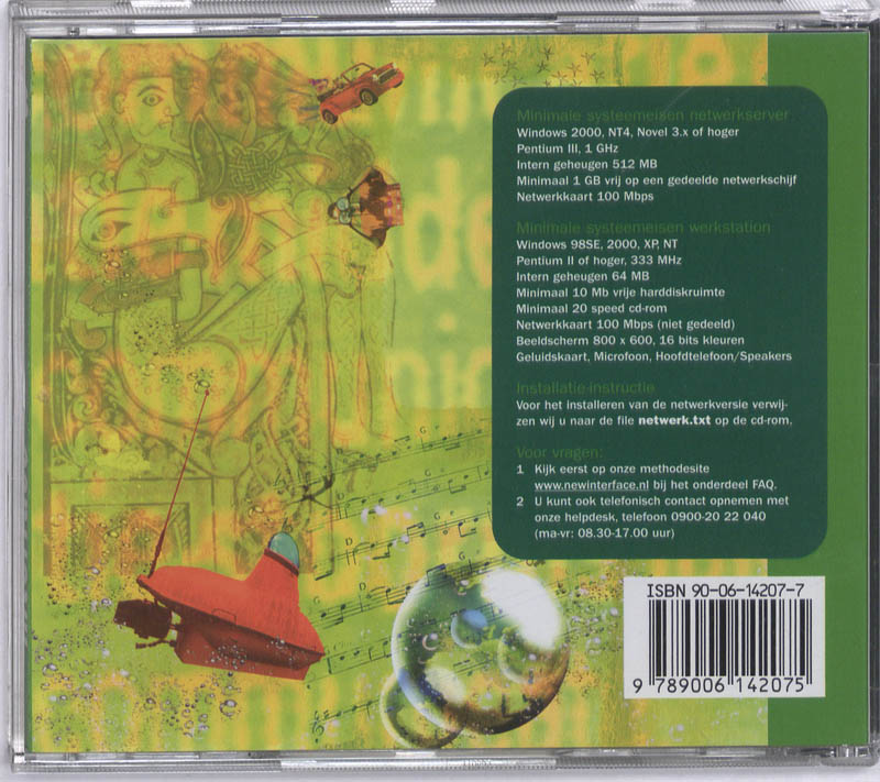 Achterkant van Multimedia CD-ROM voor het netwerk green label