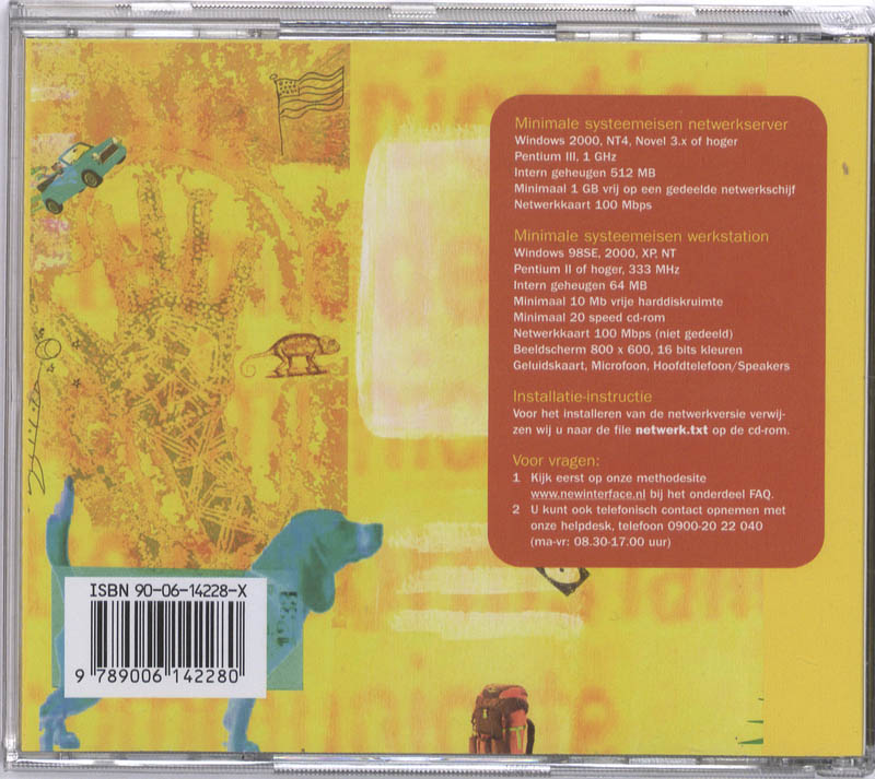 Achterkant van Multimedia CD-rom voor het netwerk Yellow label