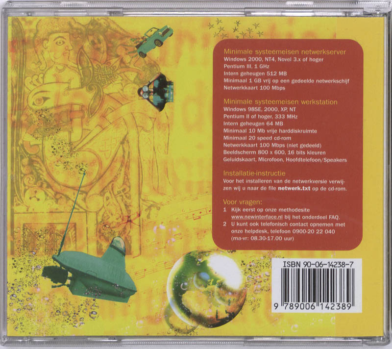 Achterkant van Multimedia CD-rom voor het netwerk Yellow label