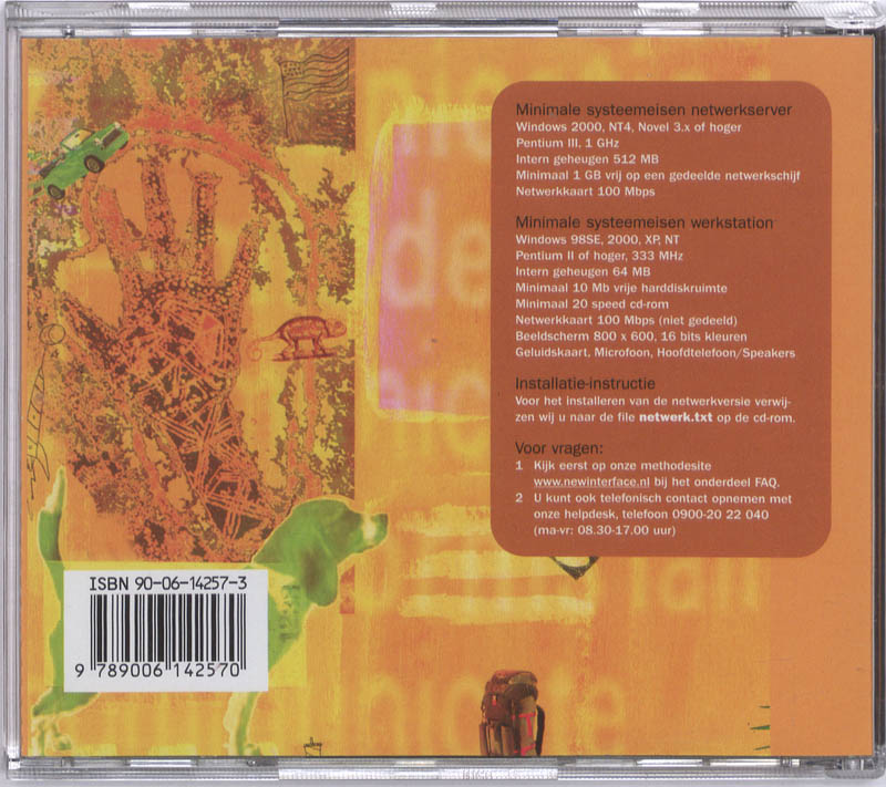 Achterkant van Multimedia CD-rom voor het netwerk Orange label