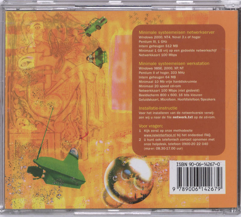 Achterkant van Multimedia CD-rom voor het netwerk Orange label