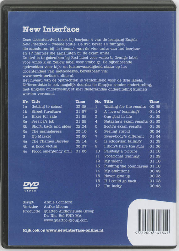 Achterkant van DVD 4 Docent