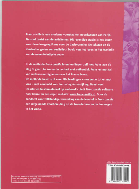 Achterkant van Cahier d'exercices