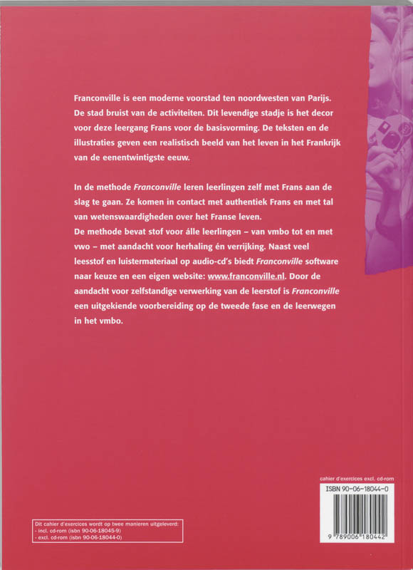 Achterkant van Cahier d'exercices