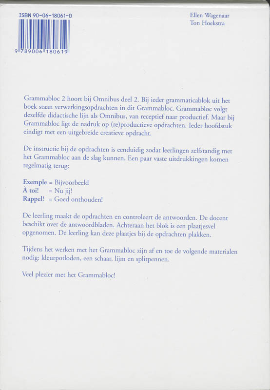 Achterkant van Grammabloc