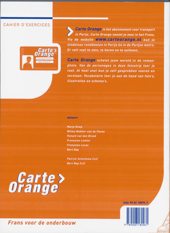 Achterkant van Cahier d'exercices