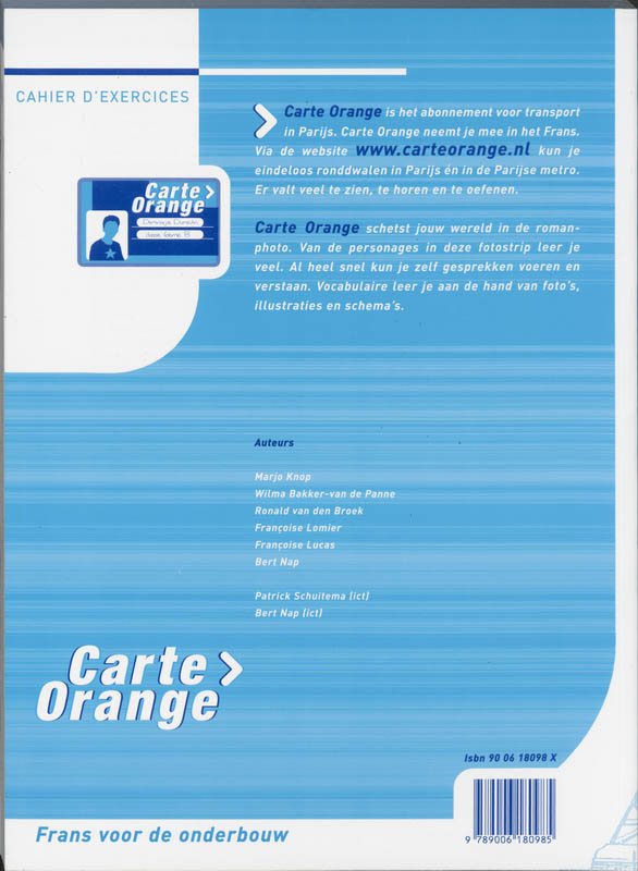 Achterkant van Cahier d'exercices