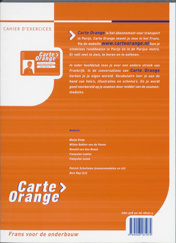 Achterkant van 3-4 vmbo cahier d'exercices