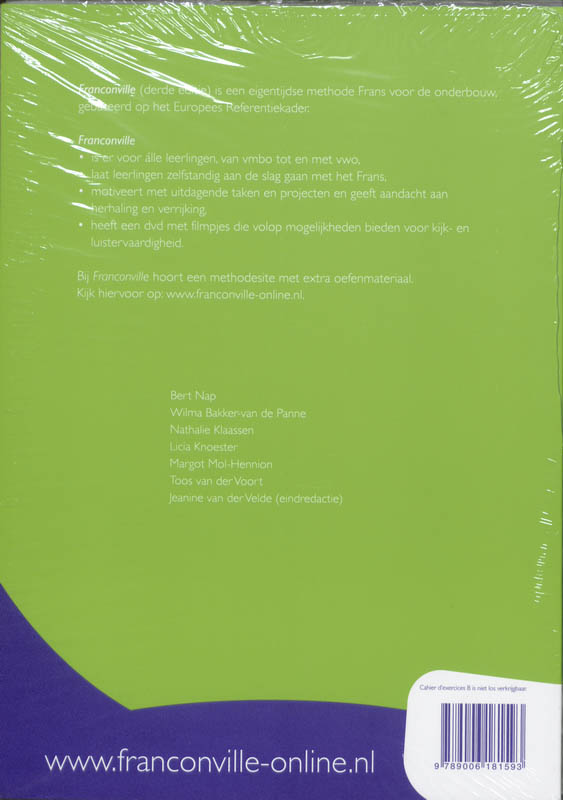 Achterkant van Cahier d'exercices