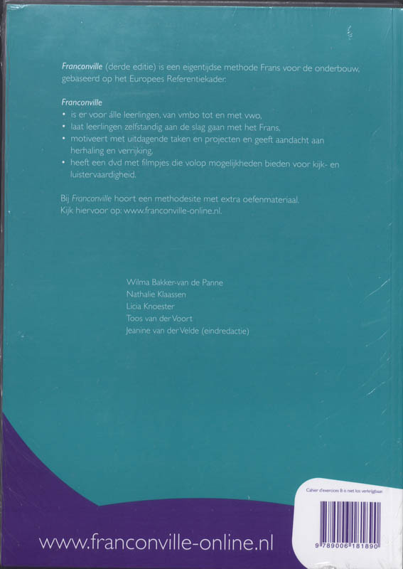 Achterkant van Cahier d'exercices A+B
