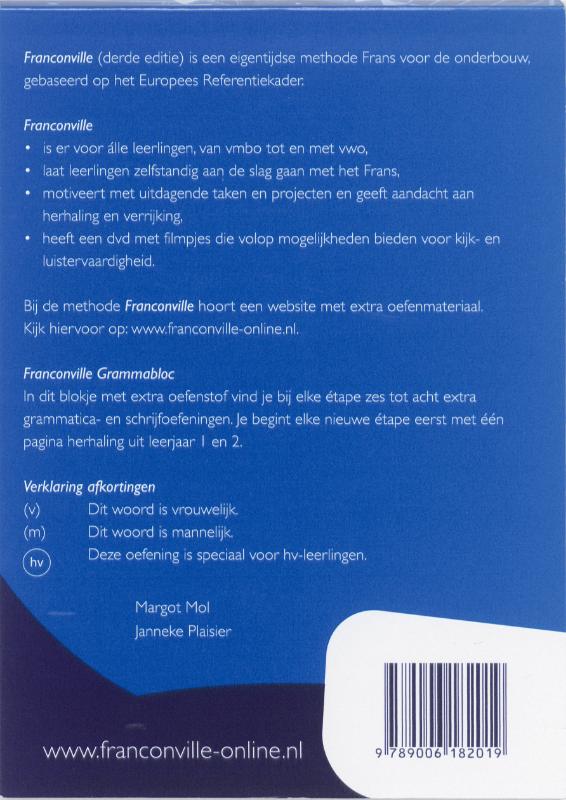 Achterkant van Grammabloc