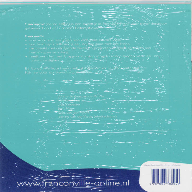Achterkant van Cahier d' exercises