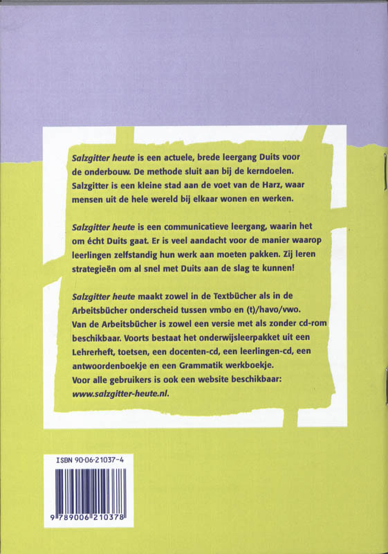 Achterkant van Antwoordenboekje