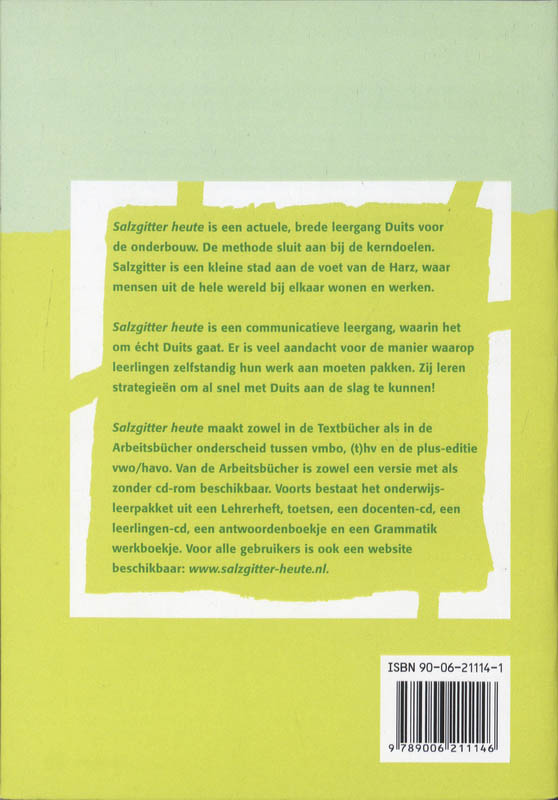 Achterkant van Antwoordenboekje