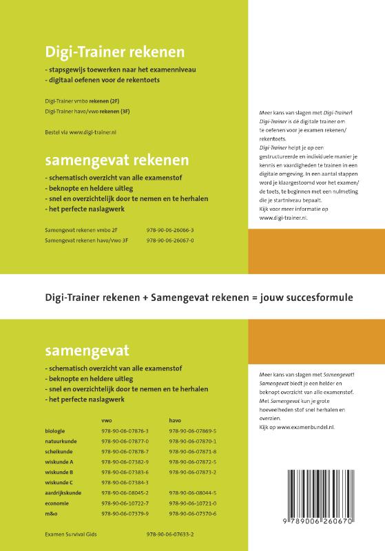 Achterkant van Samengevat havo/vwo Rekenen 3F