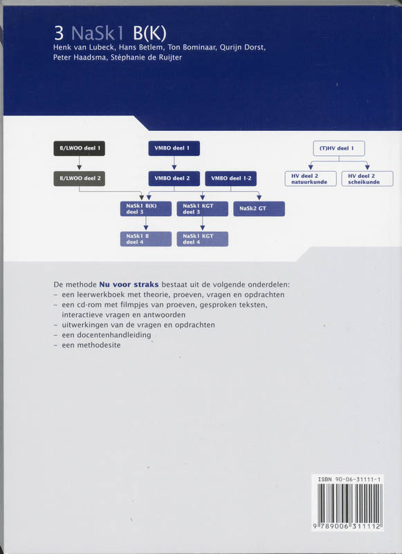 Achterkant van leerwerkboek