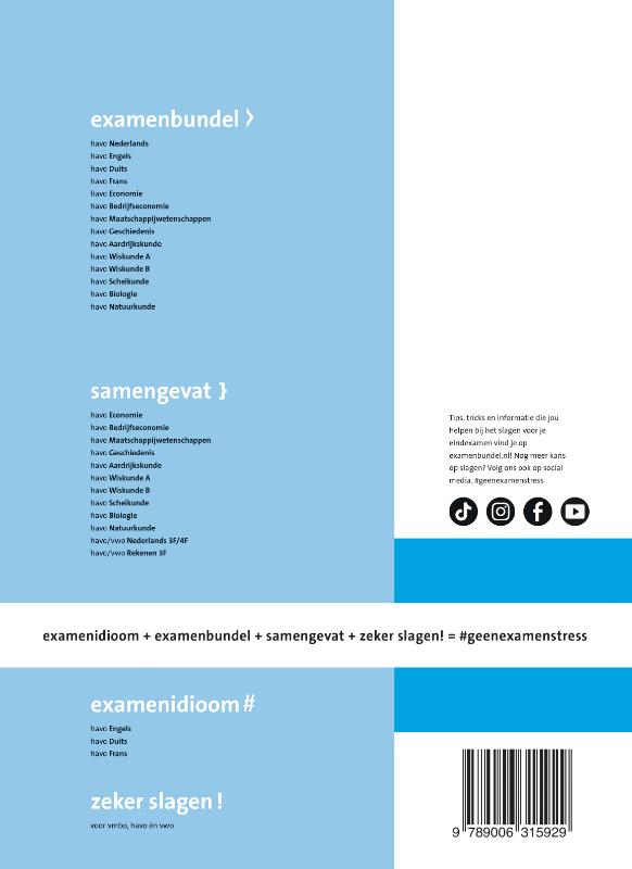 Achterkant van havo Nederlands 2024/2025
