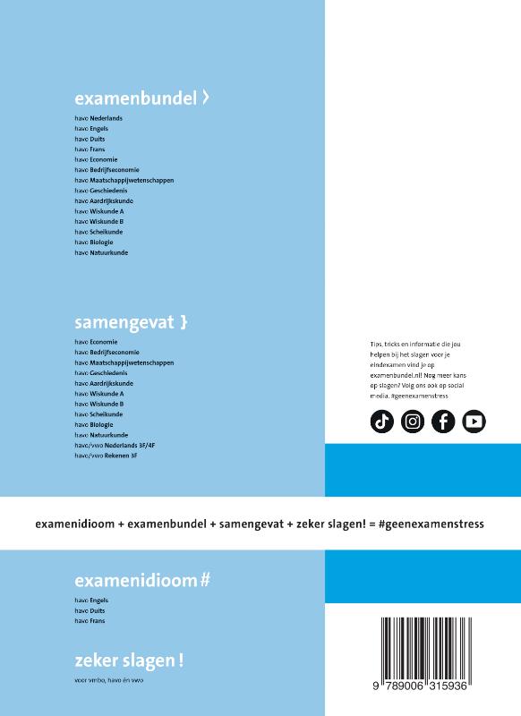 Achterkant van havo Frans 2024/2025