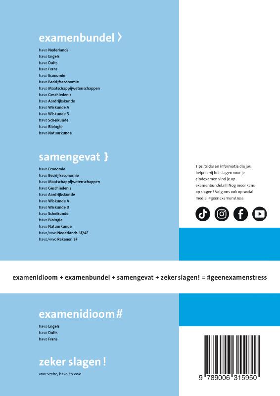 Achterkant van havo Maatschappijwetenschappen 2024/2025