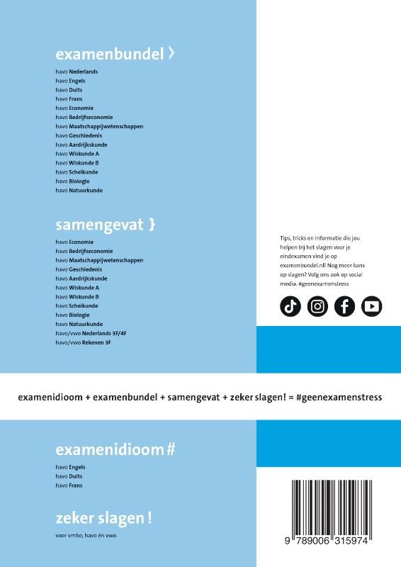 Achterkant van Examenbundel online + boek havo Bedrijfseconomie 2024/2025