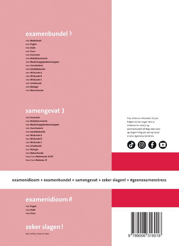 Achterkant van vwo Frans 2024/2025