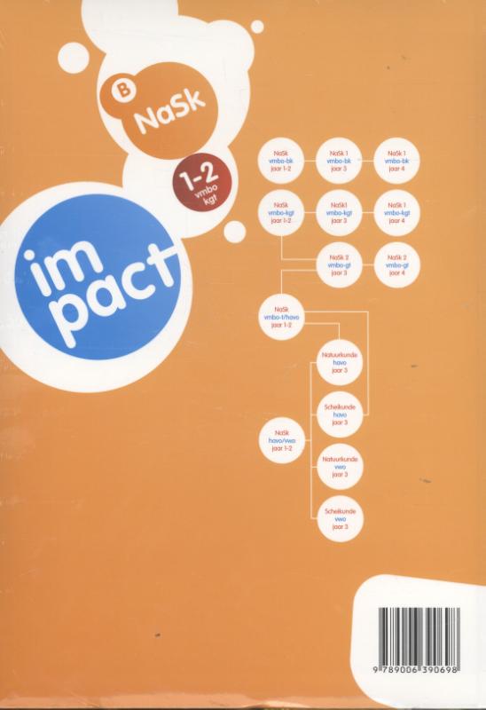 Achterkant van Impact NaSk 1/2 vmbo-kgt Leerboek A/B
