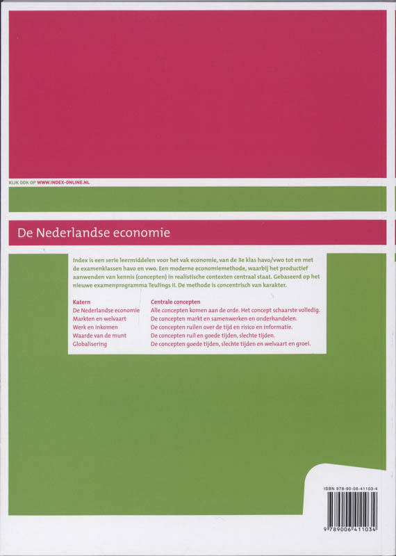 Achterkant van Index 2e fase havo katern 4 Waarde van de munt