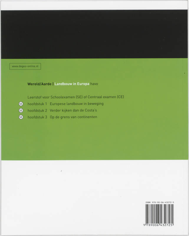 Achterkant van Studieboek