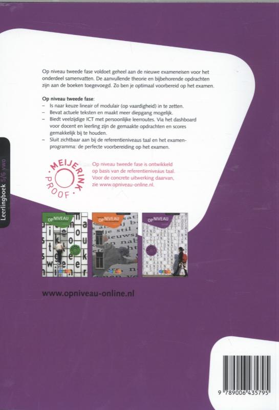 Achterkant van Leerlingboek