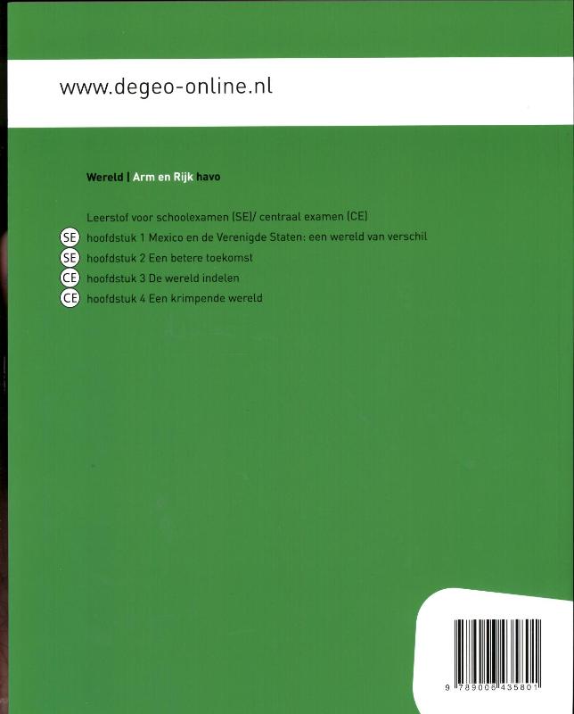 Achterkant van studieboek