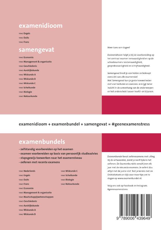 Achterkant van Examenidioom Frans vwo