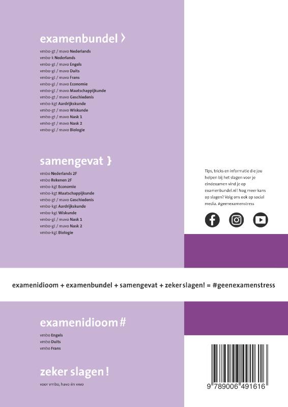 Achterkant van vmbo-gt/mavo Wiskunde 2021/2022