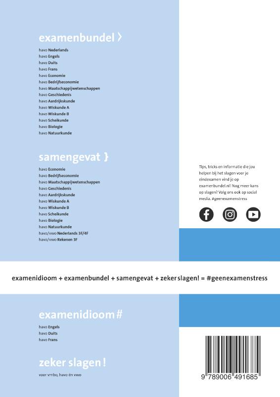 Achterkant van havo Wiskunde B 2021/2022