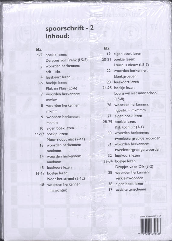 Achterkant van Spoorschrift 2 (set a 5 ex) jaargroep 3