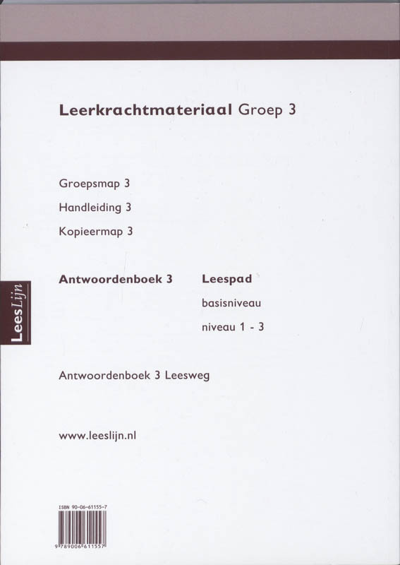 Achterkant van Antwoordenboek 3