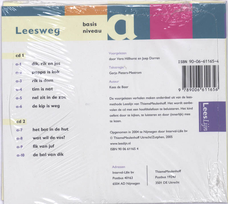Achterkant van Leeslijn Nieuw Leesweg meelees cd's basisniveau A