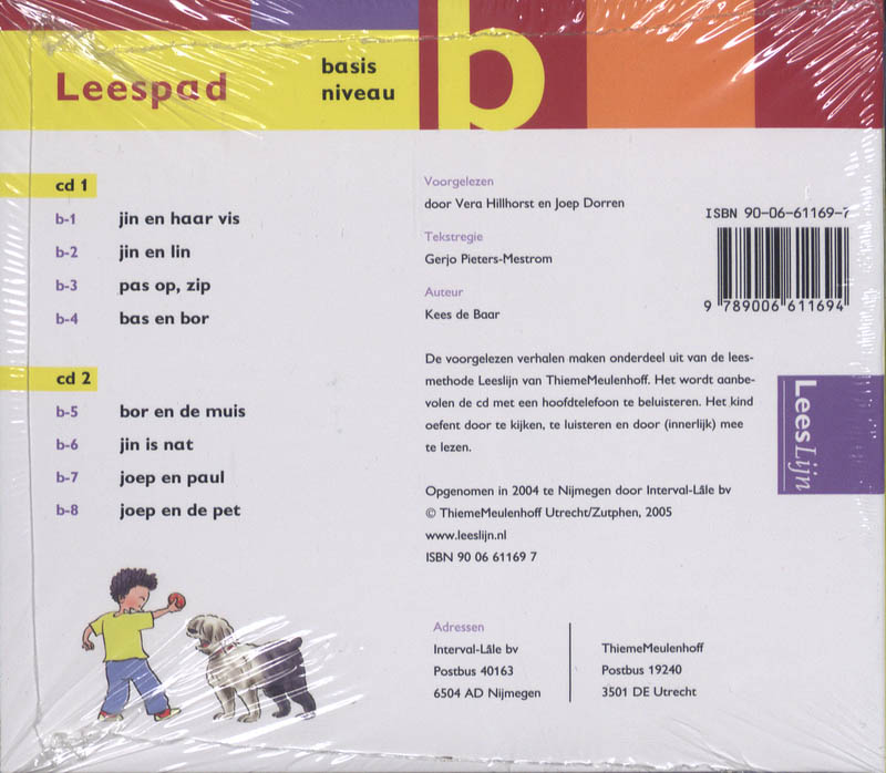Achterkant van Leeslijn Nieuw Leespad meeleescd's basisniveau B