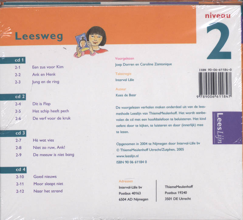 Achterkant van Leeslijn Nieuw Leesweg meelees cd's leesboeken 2