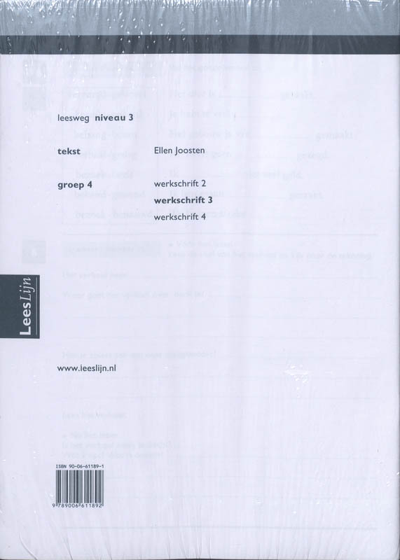Achterkant van Leeslijn Nieuw Leesweg werkschrift 3 (set 5 ex)
