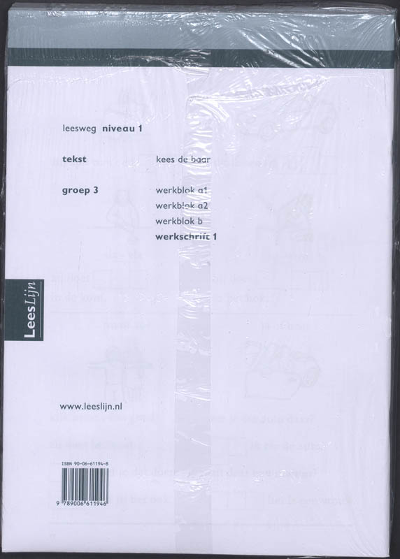 Achterkant van Leeslijn Nieuw Leesweg werkschrift 1 (set 5 ex)