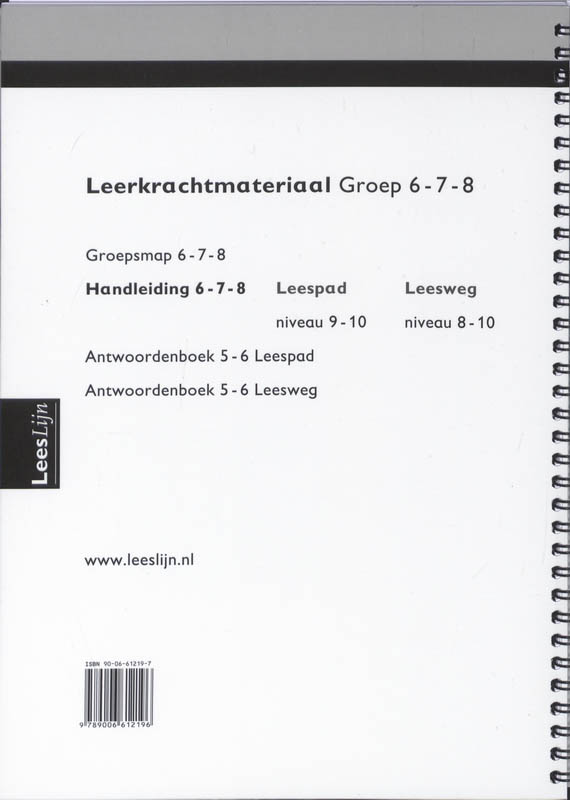 Achterkant van Leeslijn Nieuw Handleiding 6/7/8