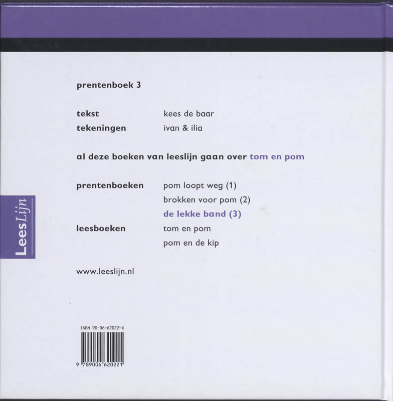 Achterkant van Leeslijn Nieuw Prentenboek 3 De lekke band